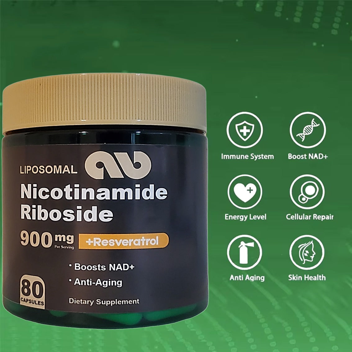 NAD + Liposomal,  nicotinamida, Resveratrol